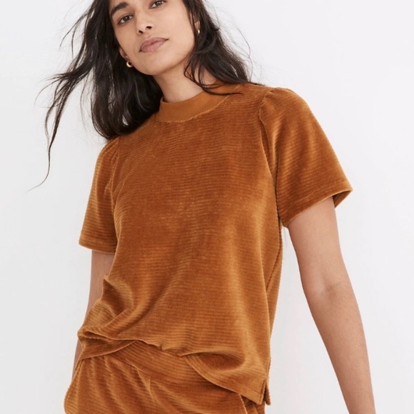 Madewell Tops - Madewell Women’s Velour Corduroy Mockneck Top Size Large
